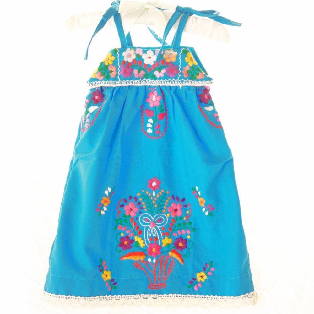 Mexican embroidered baby dress straps